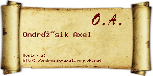 Ondrásik Axel névjegykártya